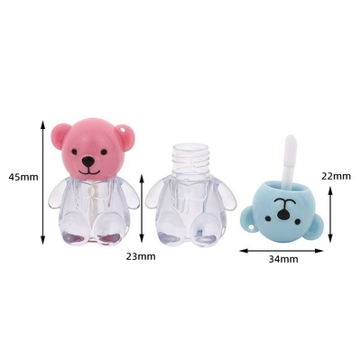 2 ml Cute Bear Head Cap πλαστικό λαμπερό σωλήνα χειλιών σε διάφορα χρώματα με κλείσιμο καπάκι βίδας και εξατομικευμένη εκτύπωση