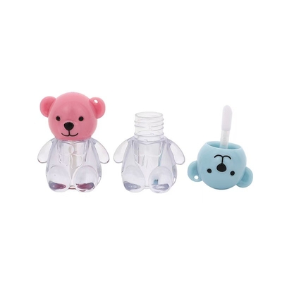 2 ml Cute Bear Head Cap πλαστικό λαμπερό σωλήνα χειλιών σε διάφορα χρώματα με κλείσιμο καπάκι βίδας και εξατομικευμένη εκτύπωση