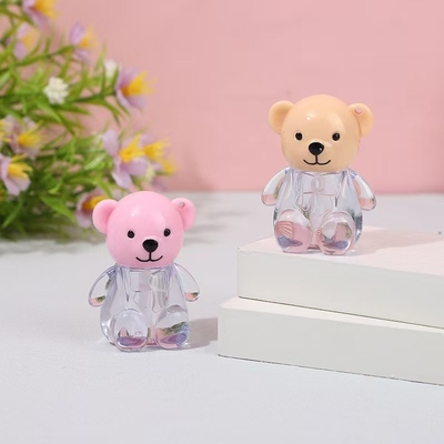 2 ml Cute Bear Head Cap πλαστικό λαμπερό σωλήνα χειλιών σε διάφορα χρώματα με κλείσιμο καπάκι βίδας και εξατομικευμένη εκτύπωση