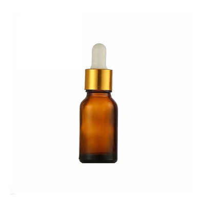 20 ml χωρητικότητα μπουκάλι αιθέριας ελαίας κεχριμπαρά με κεφαλή σταγονιδιώτη αλουμινίου γυάλινο πλαστικό