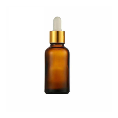20 ml χωρητικότητα μπουκάλι αιθέριας ελαίας κεχριμπαρά με κεφαλή σταγονιδιώτη αλουμινίου γυάλινο πλαστικό