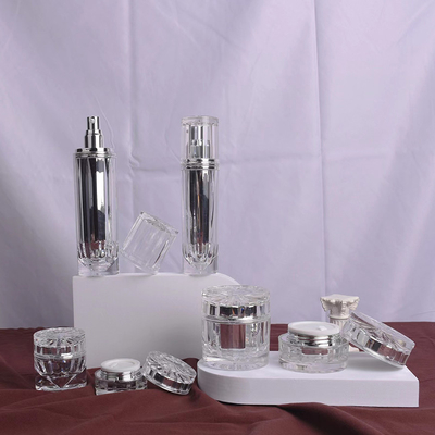 Ακρυλικό μπουκάλι βάζο χωρίς αέρα 30G 50G 30ML 50ML 100ML για καλλυντική λοσιόν με αντλία λοσιόν αλουμινίου ή ψεκαστήρα ομίχλης