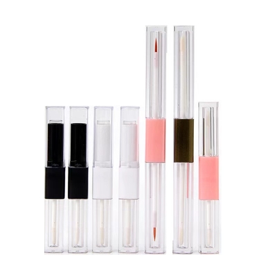 1.2ml & 2.5ml πλαστικό τετράγωνο Slim Lip Gloss σωλήνα διπλής κεφαλής με προσαρμοσμένα χρώματα