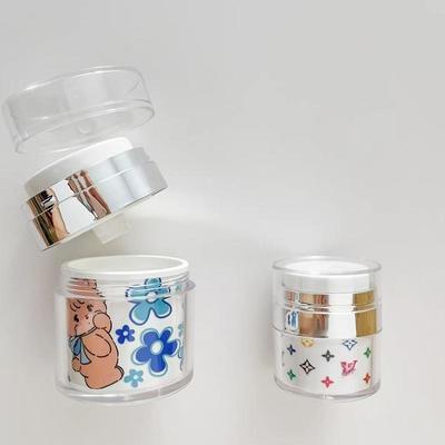 Άδειες συσκευασίες Χωρίς αέρα βάζο με ασημένιο ώμο για 100% εκκένωση προϊόντος σε κρέμα προσώπου και κρέμα ματιών