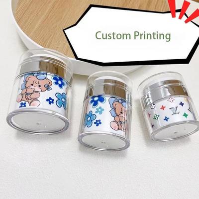 Άδειες συσκευασίες Χωρίς αέρα βάζο με ασημένιο ώμο για 100% εκκένωση προϊόντος σε κρέμα προσώπου και κρέμα ματιών