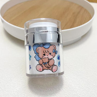 Άδειες συσκευασίες Χωρίς αέρα βάζο με ασημένιο ώμο για 100% εκκένωση προϊόντος σε κρέμα προσώπου και κρέμα ματιών