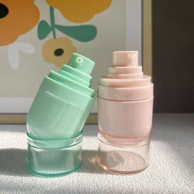 Προσαρμοσμένο πλαστικό μπουκάλι χωρίς αέρα με κεφαλή ψεκαστήρα ομίχλης ή κεφαλή αντλίας λοσιόν και εκτύπωση με μεταξοειδές