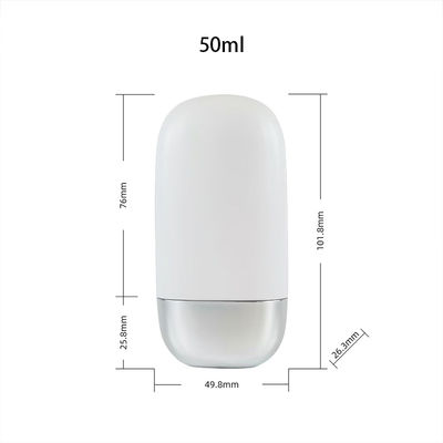 Χονδρική Πλαστική Φιάλη Αντηλιακής Κρέμας PP με Ασημένιο Καπάκι Διπλού Κελύφους σε μεγέθη 30g και 50g