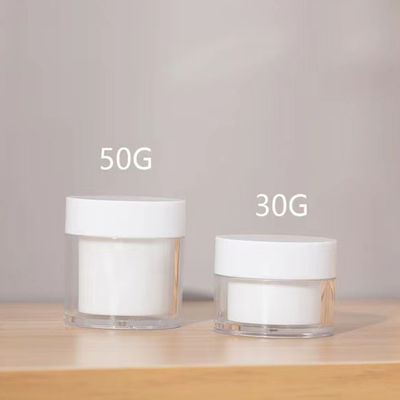 Υψηλής ποιότητας 15g 30g 50g AS πλαστικό διπλά στρώμα στρογγυλό βάζο κρέμας