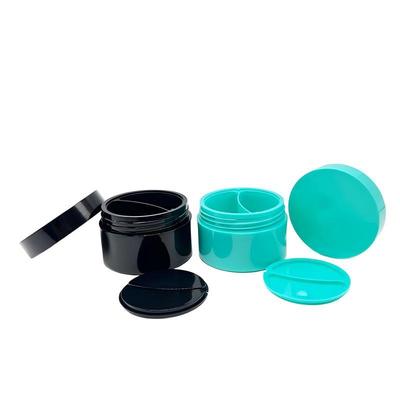Custom Color 50+50g Matt Surface PP Plastic Double Layer Cylinder Cream Jar With Disc for Cosmetic Packaging