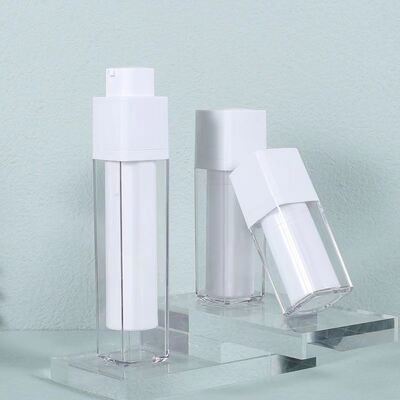 Χονδρική Πώληση Τετράγωνο Σχήμα 15ml 30ml 50ml Φιάλη Αντλίας Χωρίς Αέρα με Περιστροφικό Κλείδωμα Αντλίας για Προϊόντα Περιποίησης Δέρματος